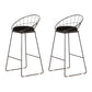 Modern Armless Counter Stool Iron Dining Room Bar Stool with Seat and Pedal
