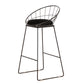 Modern Armless Counter Stool Iron Dining Room Bar Stool with Seat and Pedal