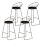 Modern Armless Counter Stool Iron Dining Room Bar Stool with Seat and Pedal