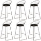 Modern Armless Counter Stool Iron Dining Room Bar Stool with Seat and Pedal