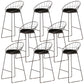 Modern Armless Counter Stool Iron Dining Room Bar Stool with Seat and Pedal