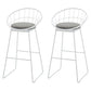 Modern Armless Counter Stool Iron Dining Room Bar Stool with Seat and Pedal