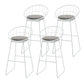 Modern Armless Counter Stool Iron Dining Room Bar Stool with Seat and Pedal