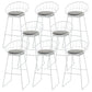 Modern Armless Counter Stool Iron Dining Room Bar Stool with Seat and Pedal