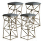 Modern Armless Counter Stool Iron Dining Room Bar Stool with Seat and Pedal