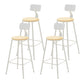 Modern Armless Counter Stool Iron Dining Room Bar Stool with Seat and Pedal