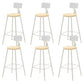 Modern Armless Counter Stool Iron Dining Room Bar Stool with Seat and Pedal