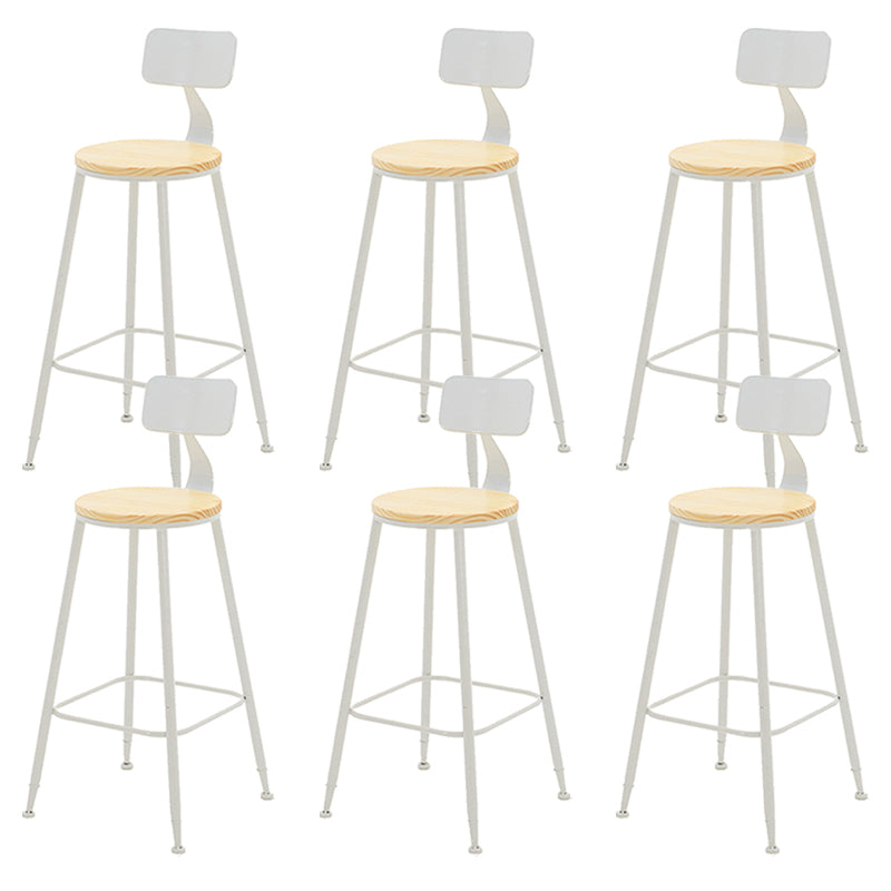 Modern Armless Counter Stool Iron Dining Room Bar Stool with Seat and Pedal