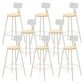 Modern Armless Counter Stool Iron Dining Room Bar Stool with Seat and Pedal