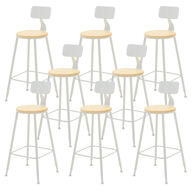 Modern Armless Counter Stool Iron Dining Room Bar Stool with Seat and Pedal
