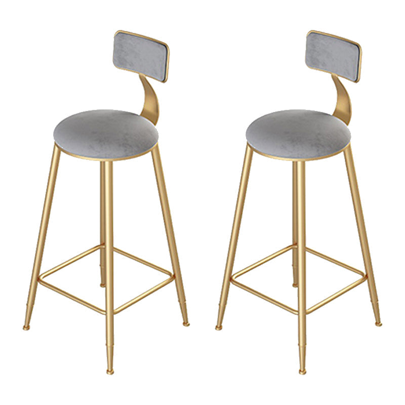 Modern Armless Counter Stool Iron Dining Room Bar Stool with Seat and Pedal