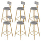 Modern Armless Counter Stool Iron Dining Room Bar Stool with Seat and Pedal