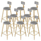 Modern Armless Counter Stool Iron Dining Room Bar Stool with Seat and Pedal