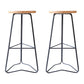 Modern Armless Counter Stool Iron Dining Room Bar Stool with Seat and Pedal