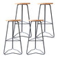 Modern Armless Counter Stool Iron Dining Room Bar Stool with Seat and Pedal