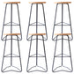 Modern Armless Counter Stool Iron Dining Room Bar Stool with Seat and Pedal