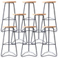 Modern Armless Counter Stool Iron Dining Room Bar Stool with Seat and Pedal