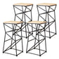 Modern Armless Counter Stool Iron Dining Room Bar Stool with Seat and Pedal