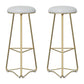 Modern Armless Counter Stool Iron Dining Room Bar Stool with Seat and Pedal