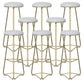 Modern Armless Counter Stool Iron Dining Room Bar Stool with Seat and Pedal