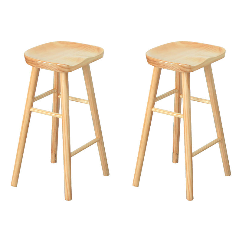 Modern Armless Counter Stool Iron Dining Room Bar Stool with Seat and Pedal