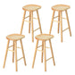 Modern Armless Counter Stool Iron Dining Room Bar Stool with Seat and Pedal