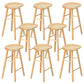 Modern Armless Counter Stool Iron Dining Room Bar Stool with Seat and Pedal