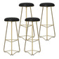 Modern Armless Counter Stool Iron Dining Room Bar Stool with Seat and Pedal