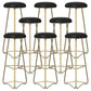 Modern Armless Counter Stool Iron Dining Room Bar Stool with Seat and Pedal
