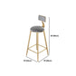 Modern Armless Counter Stool Iron Dining Room Bar Stool with Seat and Pedal