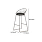 Modern Armless Counter Stool Iron Dining Room Bar Stool with Seat and Pedal