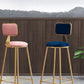 Glam Round Counter Stool Footrest Upholstered Low Back Indoor  Dining Stool