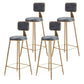 Glam Round Counter Stool Footrest Upholstered Low Back Indoor  Dining Stool