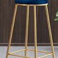 Glam Round Counter Stool Footrest Upholstered Low Back Indoor  Dining Stool