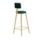 Glam Round Counter Stool Footrest Upholstered Low Back Indoor  Dining Stool