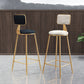 Glam Round Counter Stool Footrest Upholstered Low Back Indoor  Dining Stool