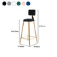 Glam Round Counter Stool Footrest Upholstered Low Back Indoor  Dining Stool