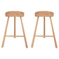 Contemporary Backless Footrest Stool Contoured Solid Wood Bar Stool