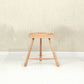 Contemporary Backless Footrest Stool Contoured Solid Wood Bar Stool