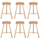 Contemporary Backless Footrest Stool Contoured Solid Wood Bar Stool
