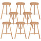 Contemporary Backless Footrest Stool Contoured Solid Wood Bar Stool