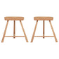 Contemporary Backless Footrest Stool Contoured Solid Wood Bar Stool