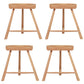 Contemporary Backless Footrest Stool Contoured Solid Wood Bar Stool