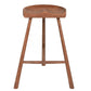 Contemporary Backless Footrest Stool Contoured Solid Wood Bar Stool