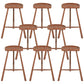 Contemporary Backless Footrest Stool Contoured Solid Wood Bar Stool