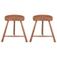 Contemporary Backless Footrest Stool Contoured Solid Wood Bar Stool