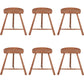 Contemporary Backless Footrest Stool Contoured Solid Wood Bar Stool