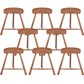 Contemporary Backless Footrest Stool Contoured Solid Wood Bar Stool