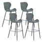 Industrial Indoor Bar-stool Leather Footrest Bucket Black Base Bar and Counter Stool