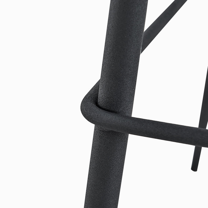 Industrial Indoor Bar-stool Leather Footrest Bucket Black Base Bar and Counter Stool